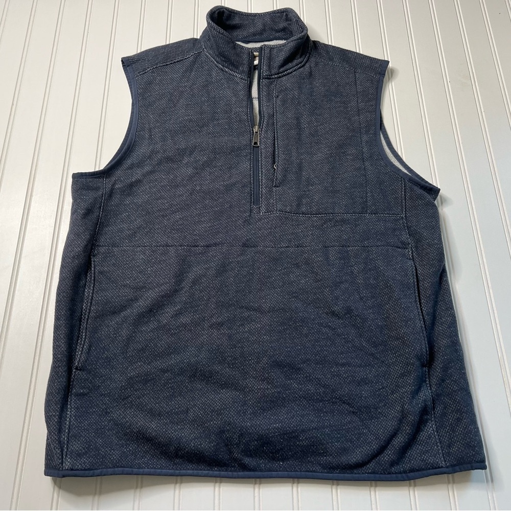 Duluth Trading Co Men's Threshold Fleece 1/4 Zip Vest Mens Large Blue 915
